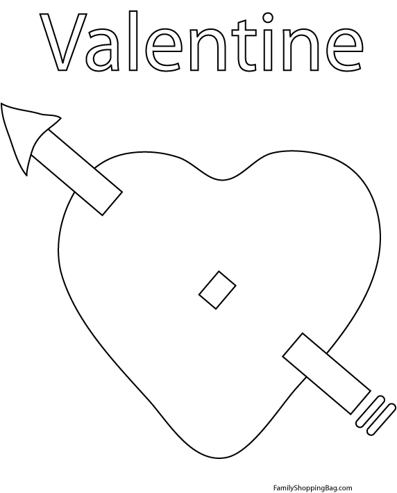 valentine hearts coloring pages. Arrow amp; Heart Color Page