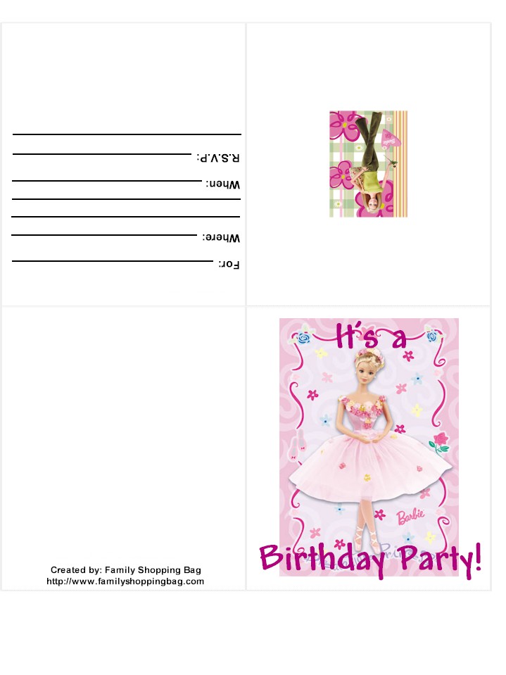 Click here to Print · Barbie Party Invitation