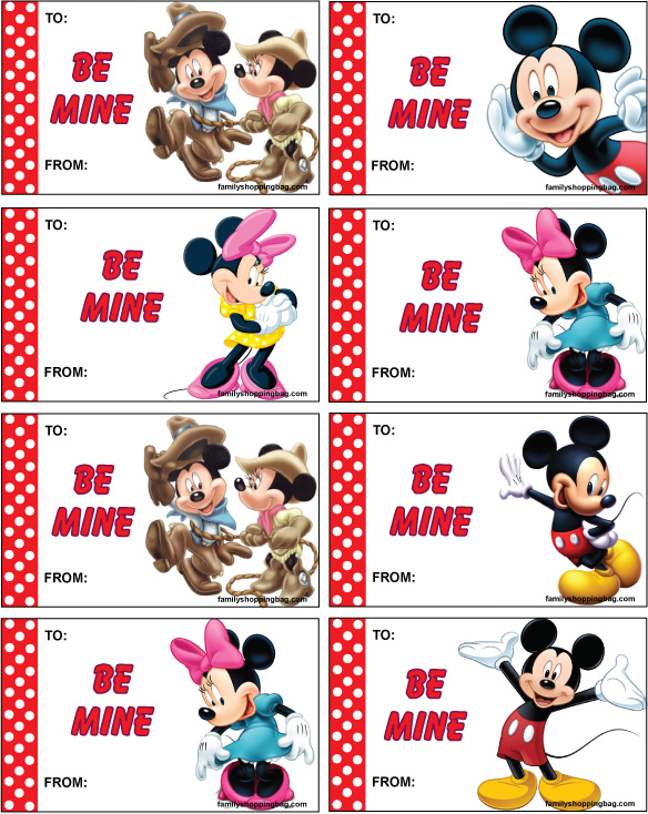 Free Printable Mickey Mouse Valentine Cards Printable Templates