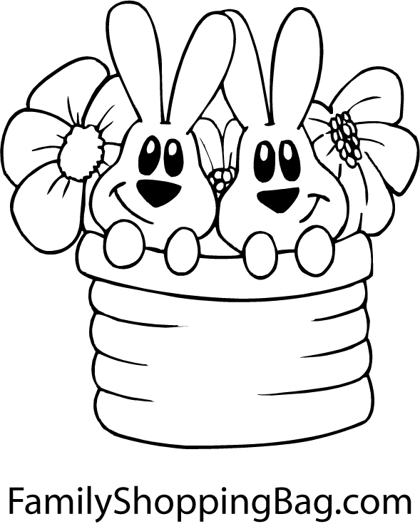 easter eggs colouring in pages. Easter Bunny Friends