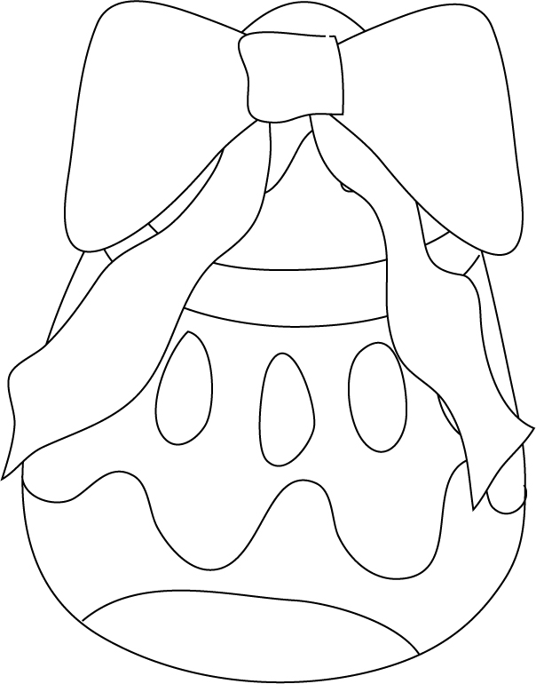 coloring pages easter eggs. Easter Egg with Bow - Coloring