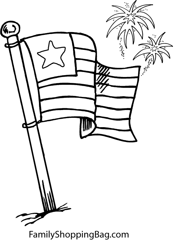 free fourth of july coloring pages. Flag Color Page, 4th of July,