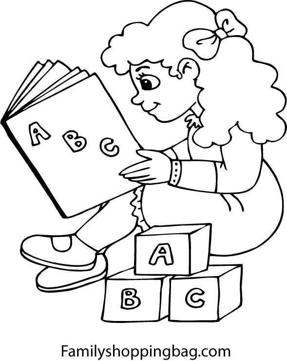 coloring pages children reading. coloring pages girl