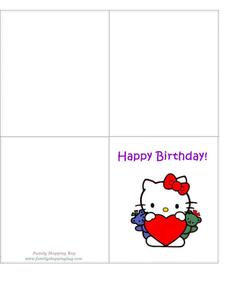 Hello Kitty Birthday Card Printable Free Printable Templates