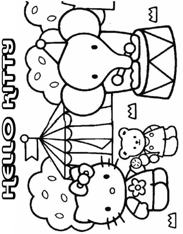 hello kitty colouring sheets. Hello Kitty In The Circus