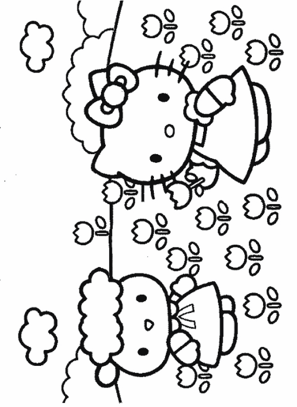 Coloring & Activity Pages: Hello Kitty & Friend Coloring Page