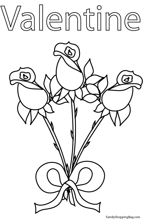 Coloring Pages For Valentines Day. Rose Coloring Page, Valentines