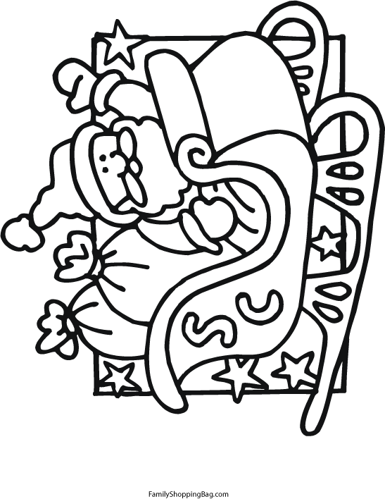 santa sleigh coloring pages. Santa Sleigh Coloring Pages. Click here to Print