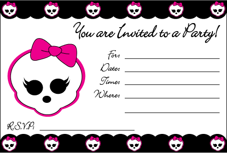 Monster High Coloring Pages on Monster High Invite  Monster High  Invitations   Free Printable Ideas